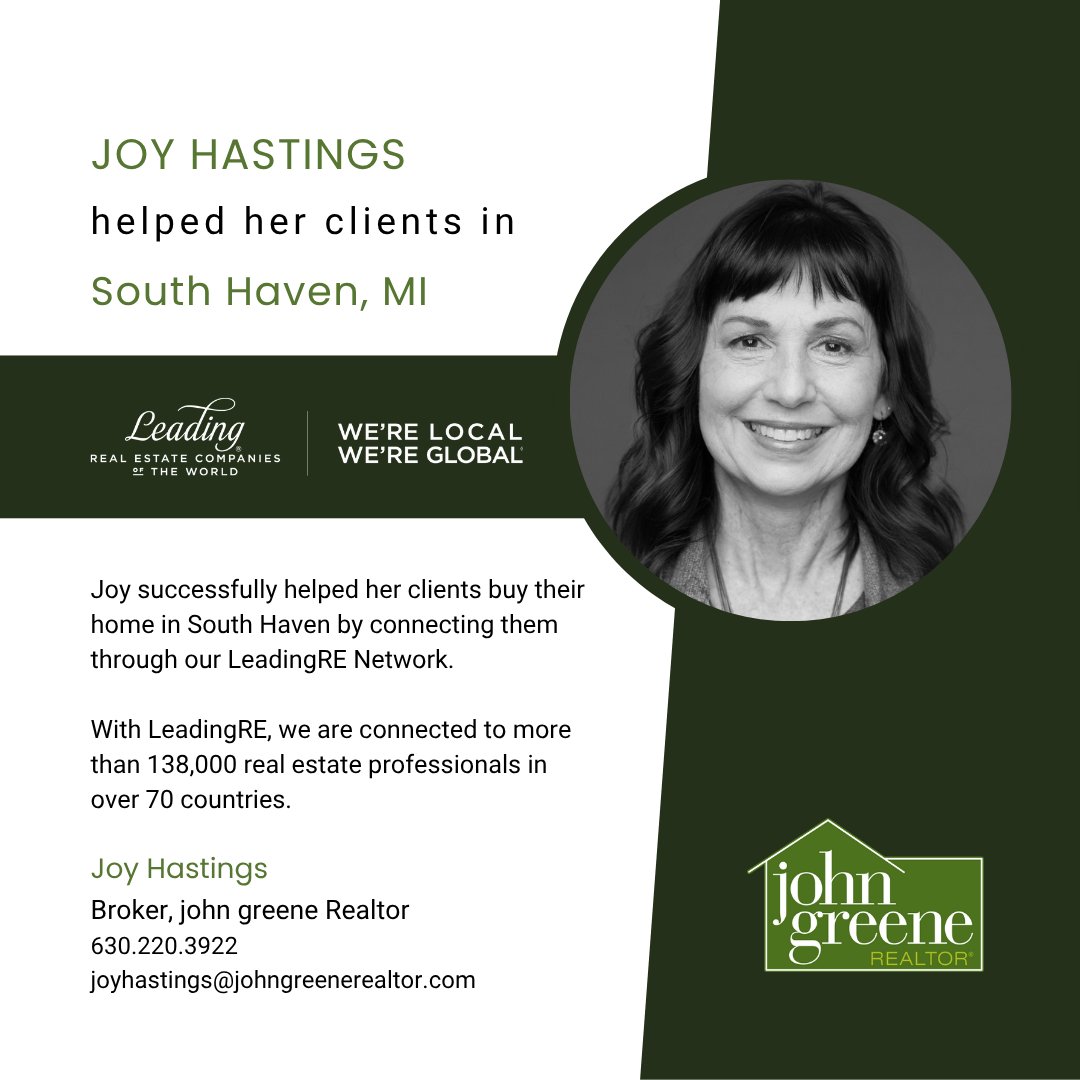 joyhastingsjgR's tweet image. Successfully helped my clients buy a summer home in South Haven, MI by connecting them with a local realtor.  If you're thinking about buying a summer home or seeking an investment opportunity, don’t hesitate to reach out.  #here2helpu #clients4life #dontmakeamovewithoutme