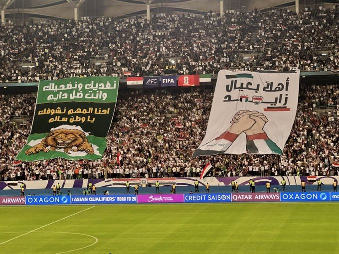 الف الف مبروك للشعب العراقي الخلوق .. باذن الله نشوفكم في كأس العالم 

- ارقى شعب ممكن تتعامل معاه ❤️