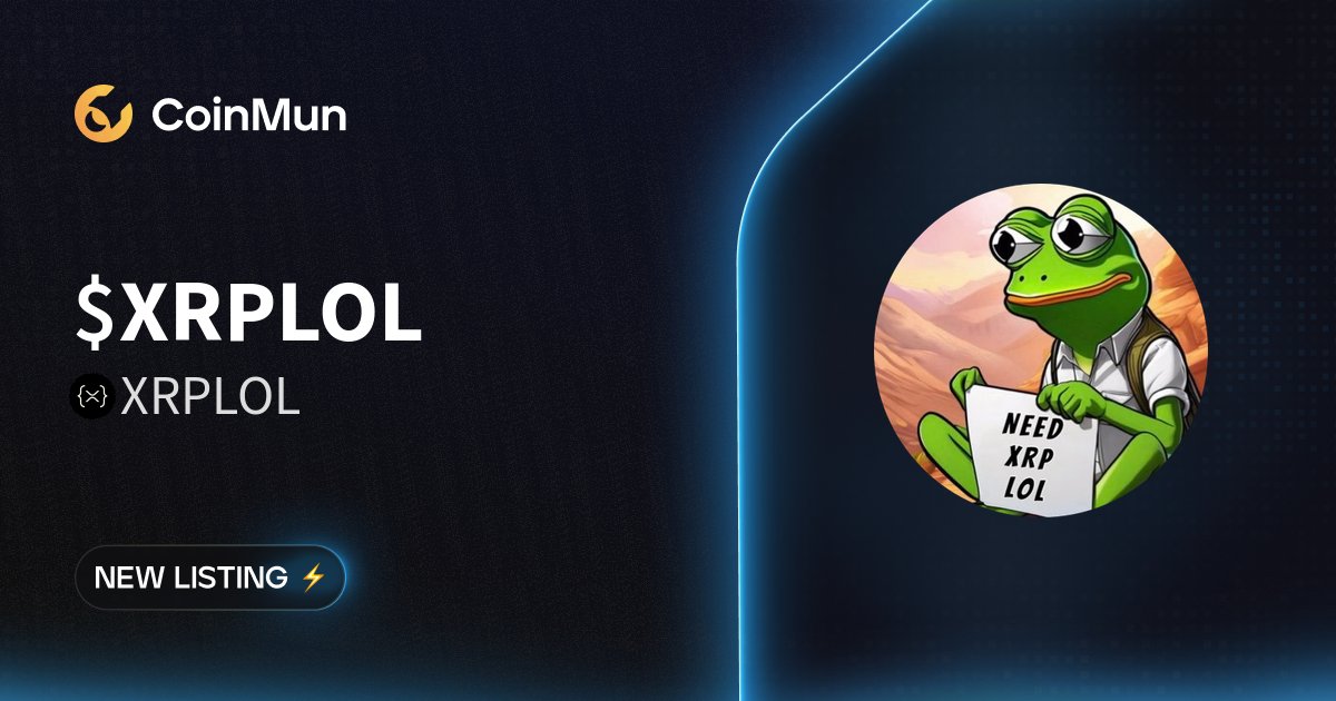 coinmun's tweet image. ⚡️ New Listing @xrplolmeme ⚡️ 

$XRPLOL XRPLOL is now listed on CoinMun.

Market Cap: $55,460

 🚀 Discover here: coinmun.com/coins/xrplol
  
#NewListing #CoinMun #Xrpl #Crypto