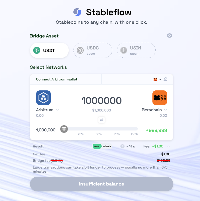 0xcarnation's tweet image. Now you can go from 🅰️ to 🅱️

for only 0.01 basis points (one-millionth) in cost