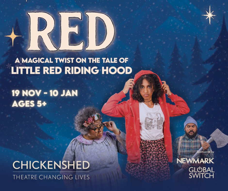 Can't wait to see this at <a href="/CHICKENSHED_UK/">CHICKENSHED</a> 
When Red and her siblings leave the city for their grandmother’s mountain home, they’re swept into adventure with spirits, legends, and surprises. Music, wonder &amp; magic make this an unforgettable family show. 👉chickenshed.org.uk