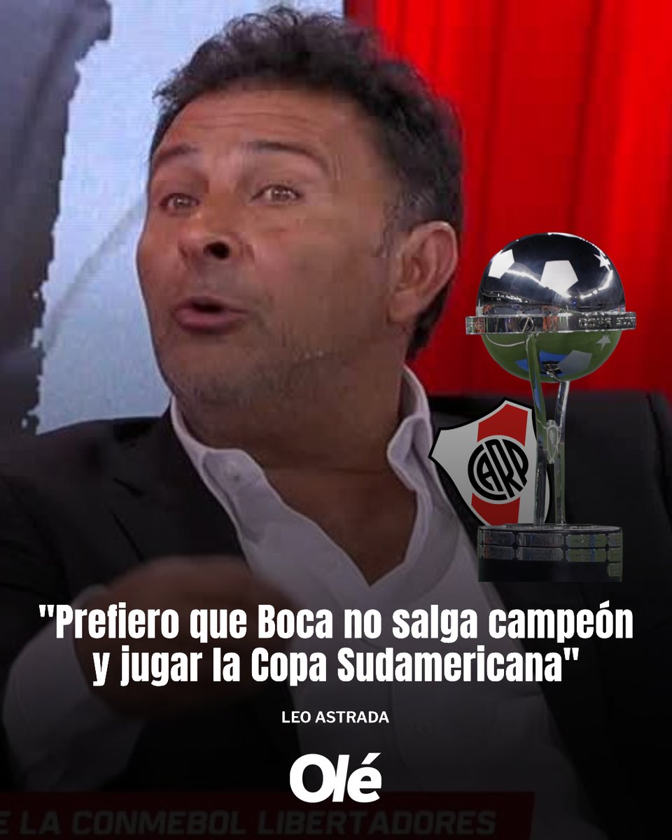 DiarioOle's tweet image. ¿OPINAN LOS HINCHAS DE RIVER LO MISMO QUE LEO ASTRADA? 💭❓

Si Boca (Rosario Central o Argentinos también) sale campeón del Clausura, River se meterá en la Fase 2 de la Libertadores porque se libera un cupo en la tabla anual 🏆

🎙️ ESPN F90