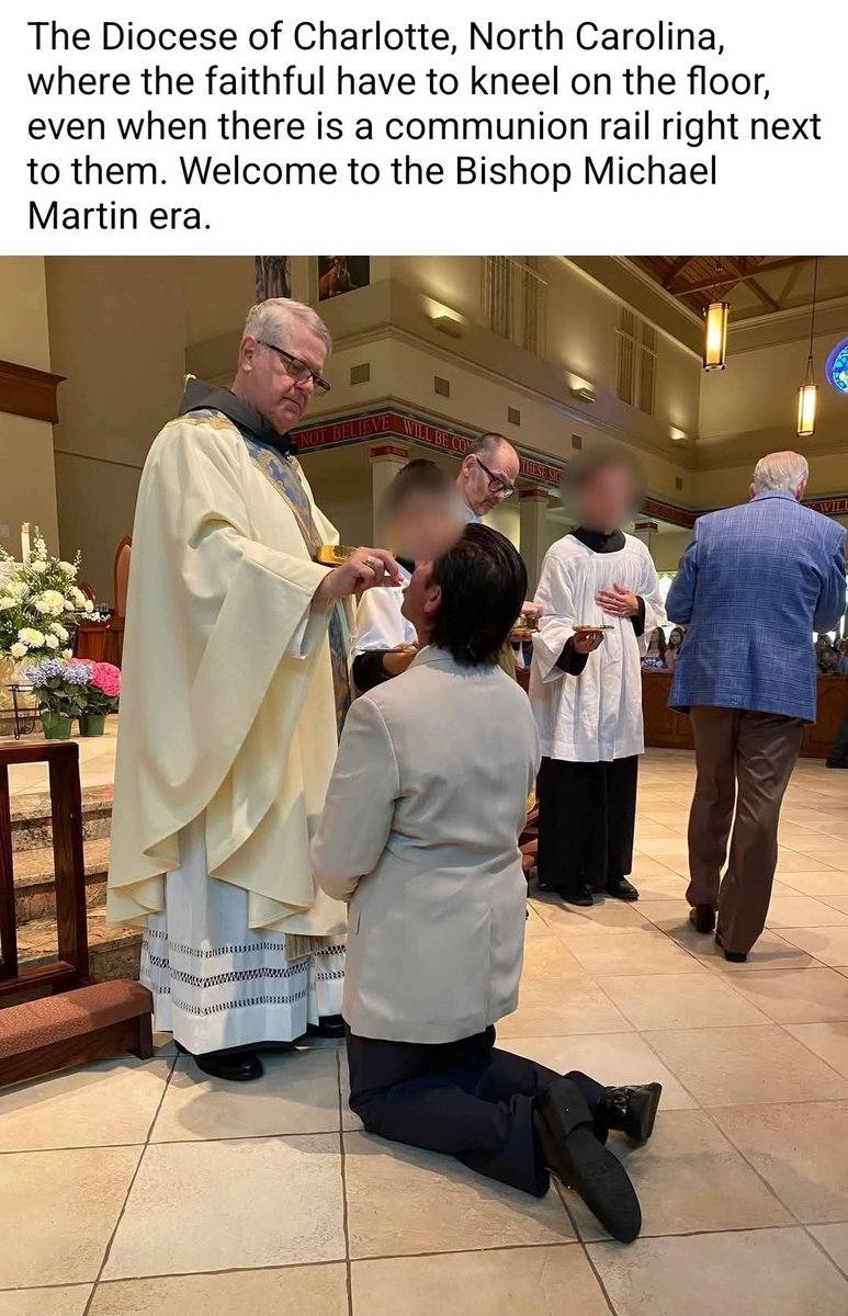 They can't deny you the Holy Eucharist if you want to kneel and receive on your tongue. #Catholic