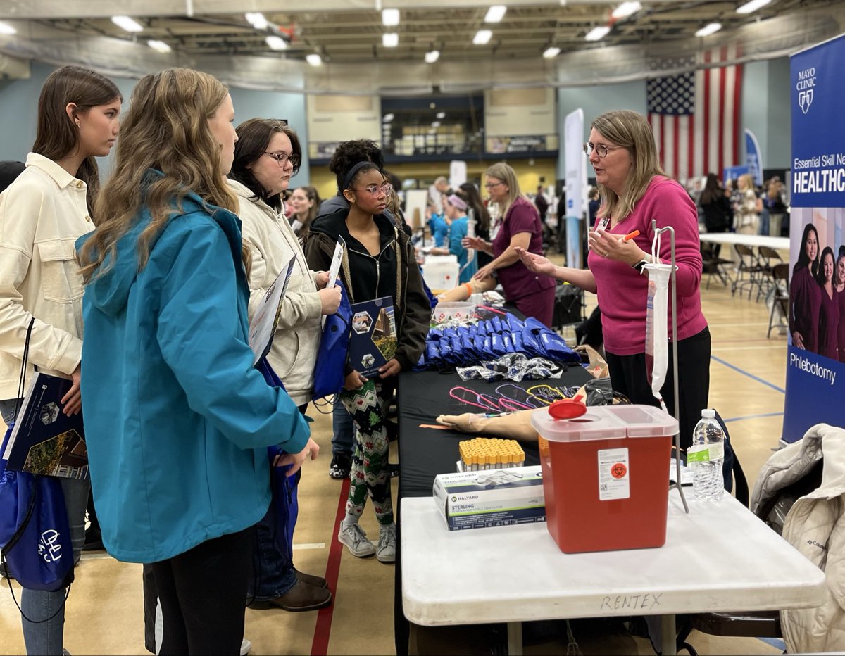 Today we took 45 students grades 10-12 to the STEAM Summit at RCTC sponsored by the Rochester Area Chamber of Commerce. Students got to interact with over 100 regional businesses! It was a fantastic experience!