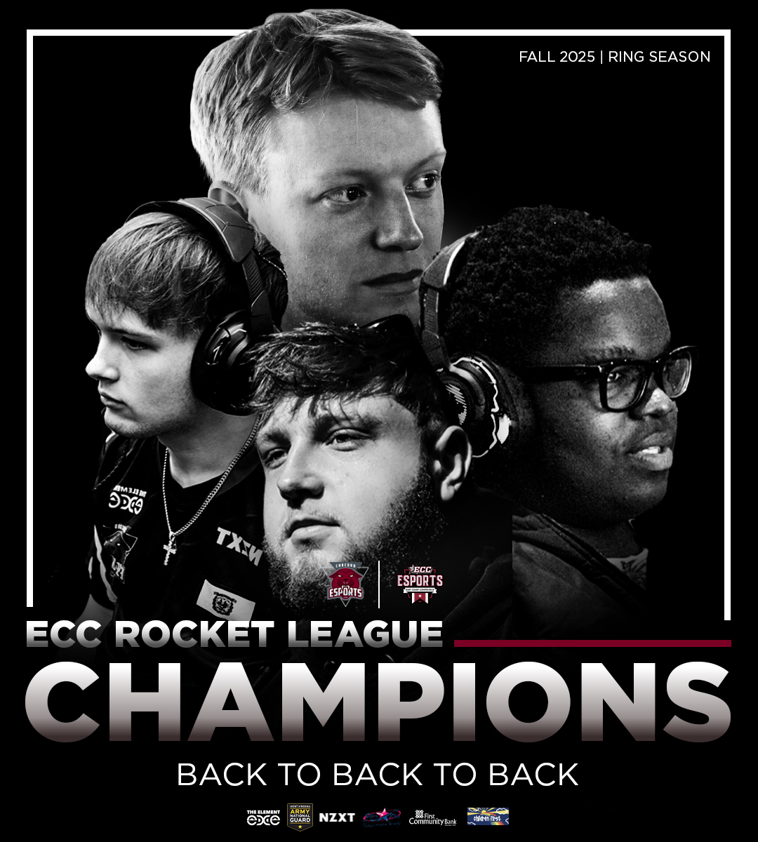 EsportsConcord's tweet image. BACK. TO BACK. TO BACK.

We are your Fall 2025 ECC Rocket League Champions 🏆

Proud of the squad for bringing it home once again ‼️ 

#bringthepassion | #bleedmaroon