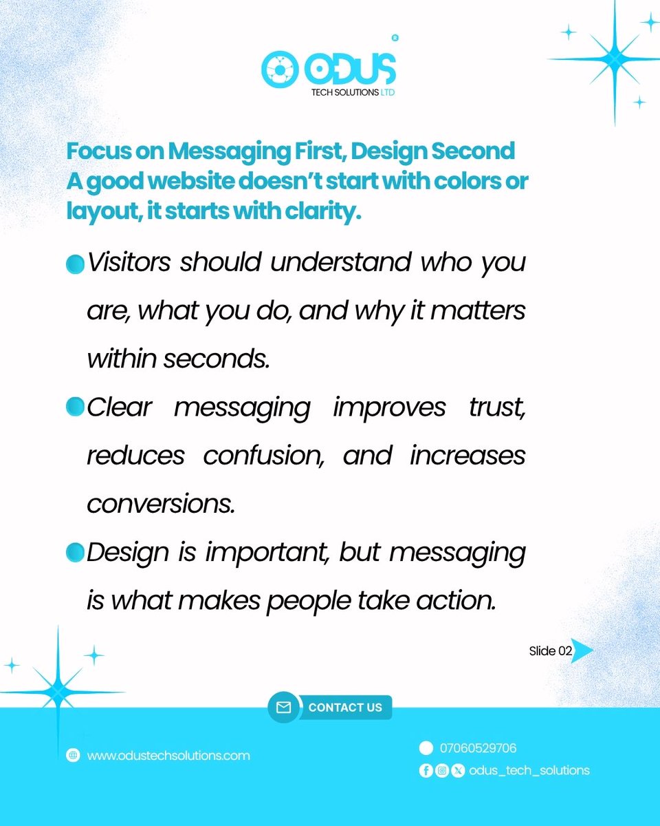 odus_tech_s's tweet image. Before you get website, here are three non-negotiable things you must know.

Once if you have these three things sorted out, now, you can move to the phase of getting your website.🥰

#website #websiteoptimization