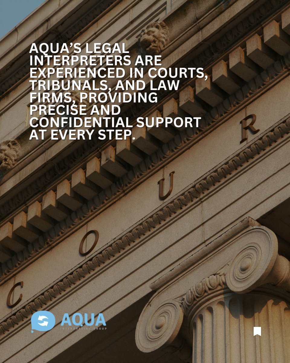 AquaInterpreter's tweet image. When legal clarity is critical, language matters.
A misinterpreted word in a court, tribunal, or client meeting can have serious consequences. Our #legalinterpreters provide precise, confidential, and culturally aware support.

#aquainterpreting #interpretingservices
