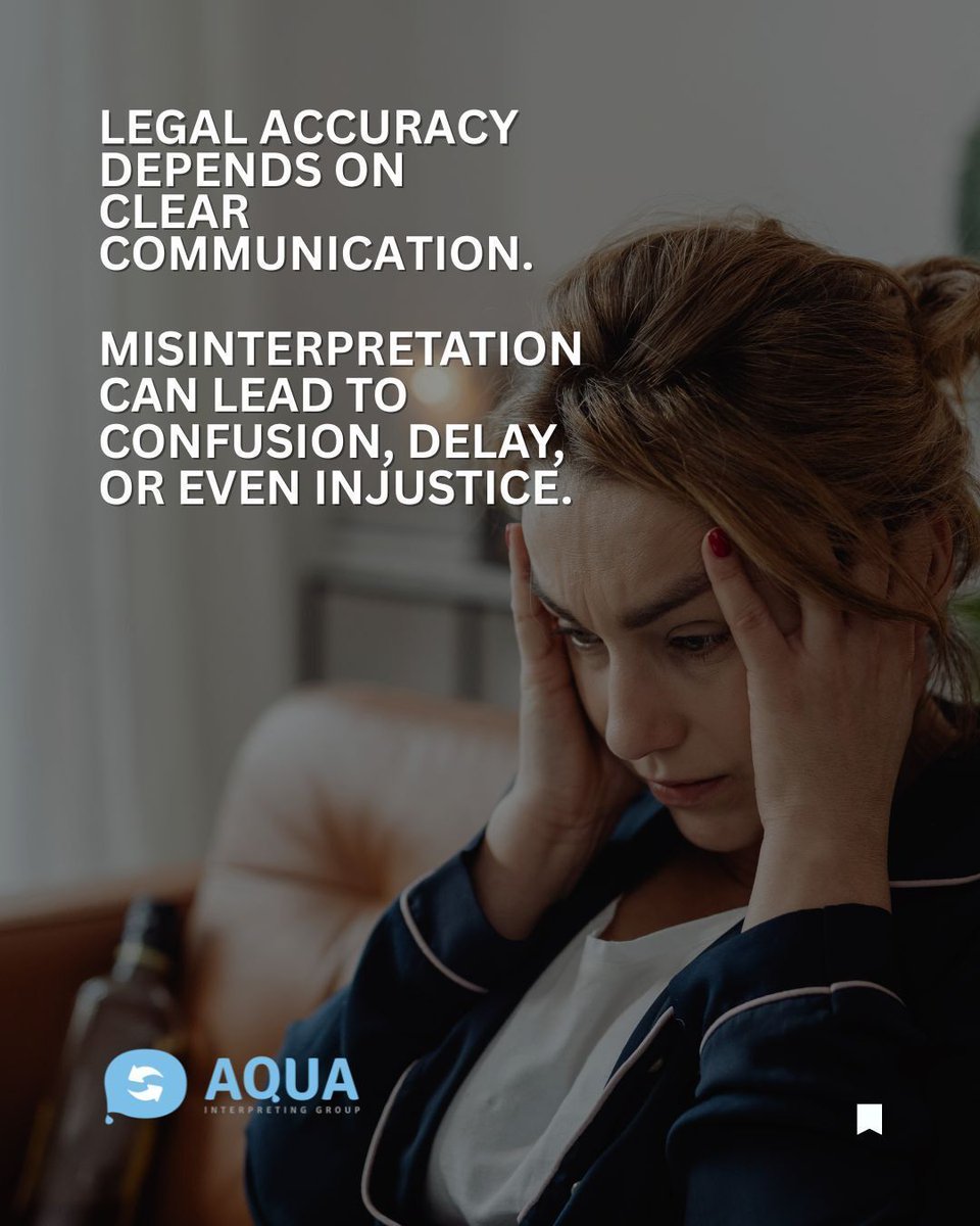 AquaInterpreter's tweet image. When legal clarity is critical, language matters.
A misinterpreted word in a court, tribunal, or client meeting can have serious consequences. Our #legalinterpreters provide precise, confidential, and culturally aware support.

#aquainterpreting #interpretingservices