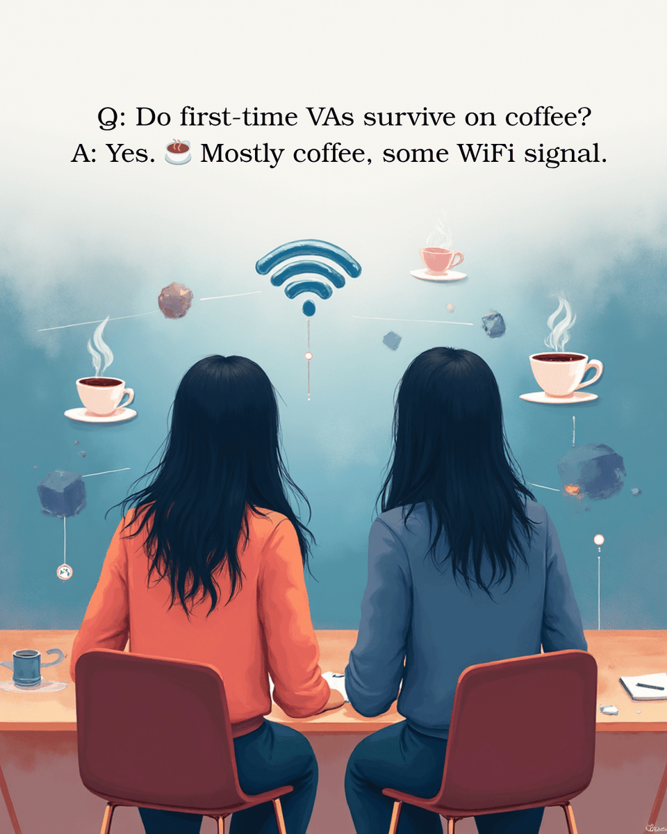 virtual7587's tweet photo. First-time VA? Wondering what life really looks like behind the screen? Every VA starts somewhere!

Comment “FIRST VA” if you’re starting your VA journey and want more fun tips! 💬
Save &amp; share this with aspiring VAs!

#VirtualAssistant #FirstTimeVA #VALife #VABeginner https://t.co/rflKhVw2XF