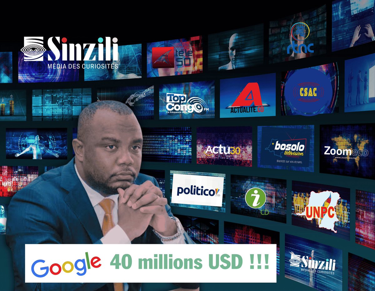 Sinzili1's tweet photo. Google paie 40 millions aux médias... !!!* 💵
 En RDC, la presse reste ignorée et pillée. Analyse sinzili : silence, inertie et urgence d'agir. A lire ici...
https://t.co/OFTkiH6Dkh @csac_rdc @PatrickMuyaya @CBosembe @TopCongo @StanysBujakera @wembi_steve @lusakuenoc @actualitecd https://t.co/VBYOIi4DJC