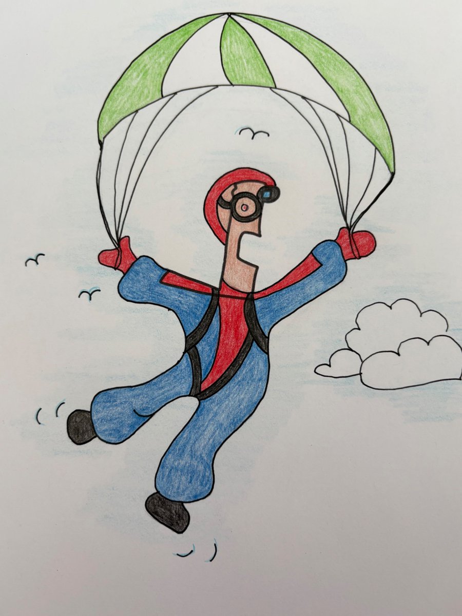 LindaMedina5's tweet image. Tuesday’s environmental #ShapeChallenge at @StudioTeaBreak and @ADsaxist - “Who said skydiving would be fun??!”