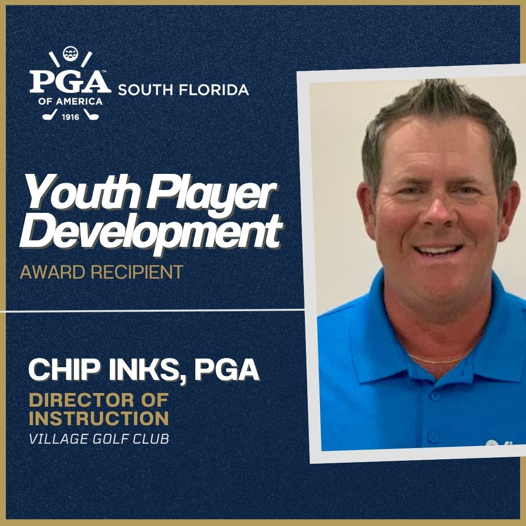 southfloridapga's tweet photo. Chip Inks, PGA Director of Instruction at Village Golf Club, takes a simple approach to coaching his juniors - It is all about the fun!

His tireless efforts have earned him the 2025 SFPGA Youth Player Development Award recognition👏

Full Story⬇️
https://t.co/74mz57UTjg https://t.co/HAV8z1sXwu
