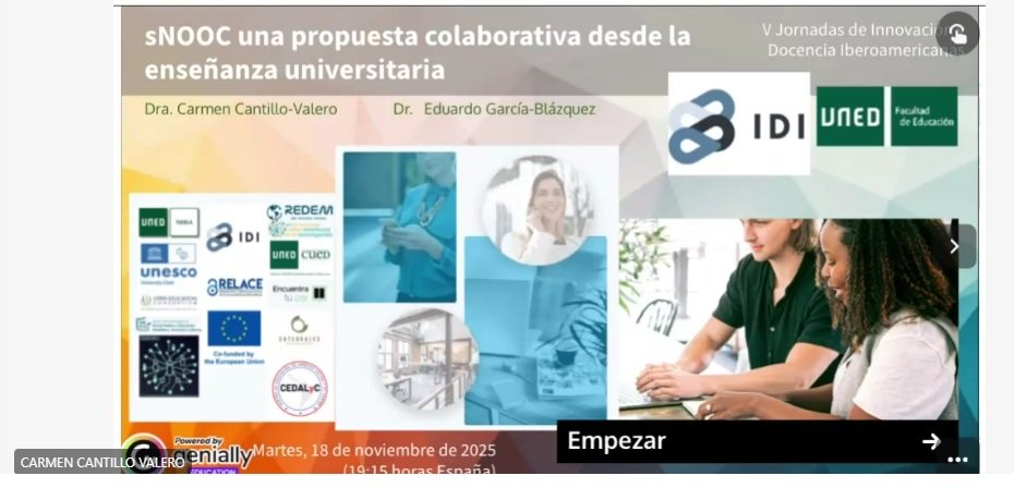 Por problemas técnicos no hemos podido compartir captura de la segunda ponencia de <a href="/ElenukaMP/">Elena Martínez Piedra</a> sobre el Proyecto Melise pero os dejamos una de la tercera de <a href="/eduardogarciab/">Prof. Dr. Eduardo García-Blázquez</a> y <a href="/carmencantillo/">Carmen Cantillo</a> para que comentéis qué os parecen y compartáis vuestras reflexiones #IDI_Spain