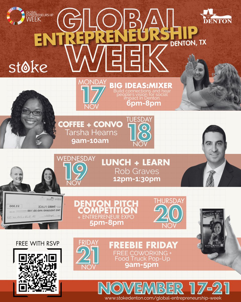 Curious about small business loans? Join us Wednesday, November 19 from 12pm-1:30pm for a Lunch + Learn with Rob Graves, VP of Texas Regional Bank! Spots include a free lunch and space is limited so RSVP soon to join! 

RSVP: vist.ly/4e2g7