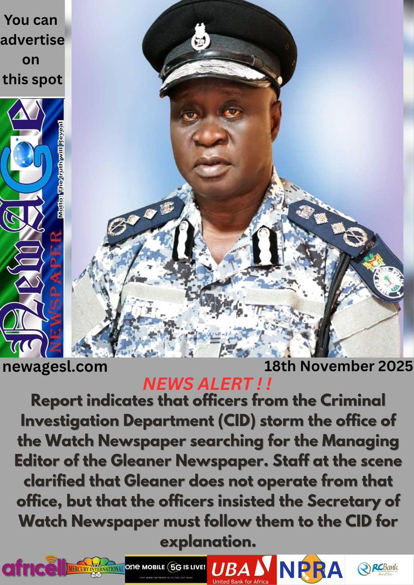 thomasd05987132's tweet image. Reports revealed that police from the criminal investigation department #CID raided the office of The Watch Newspaper on the pretext that they are searching for the Managing Editor of Gleaner Newspaper who published that Europe Most wanted Drug Lord #JosLeijdekkers operates a…