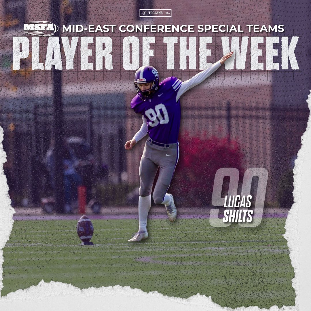 Congratulations to Lucas Shilts on finishing his career with a <a href="/MidStatesFB/">Mid-States Football Association</a> Special Teams POTW honor!

#GodGlorifying | #EMAT