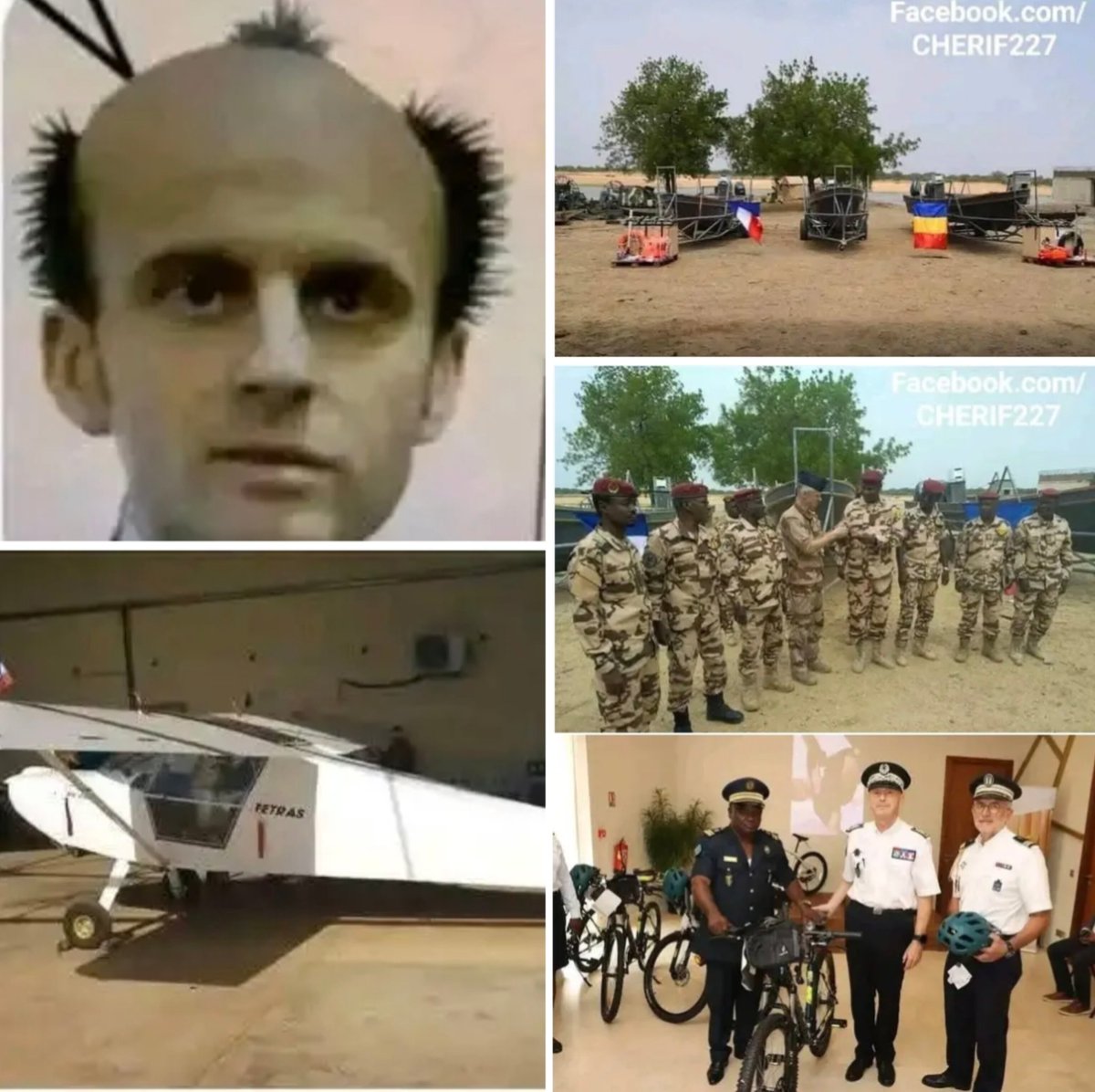 _Adama_2002's tweet photo. Après le criquet "Tétras" pour l'armée Burkinabè, un baffle pour les soldats maliens à Tombouctou, des pirogues pour l'armée tchadienne, la France offre des vélos à police gabonaise.

DES VÉLOS MINABLES EN ÉCHANGE DE PILLAGE ET LES LÈCHES CULS ACCEPTENT 🥺🤣😭👇🏾 https://t.co/tQKrRsnWaZ