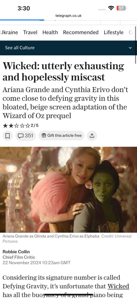 guiidb's tweet image. assumindo que O MESMO critico deu 2/5 pra wicked parte 1 que foi aclamado... imagina pro segundo