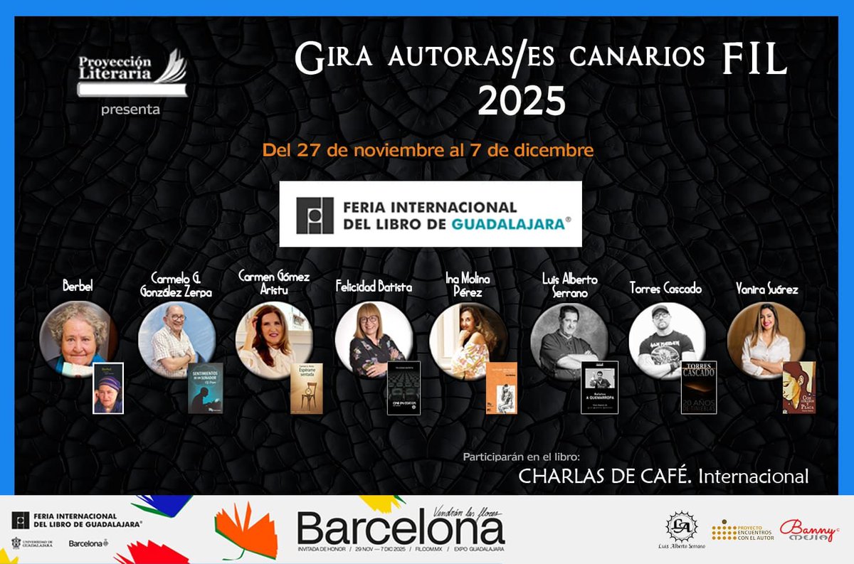 8 autoras/es canarias, participarán en la FIL de Guadalajara

 nortegrancanaria.com/noticias-cultu… 
#NorteGranCanaria #NoticieroGranCanaria #MancomunidadNorte #GranCanariaNoticias #ActualidadNorte #InformaciónGranCanaria #NoticiasDelNorte