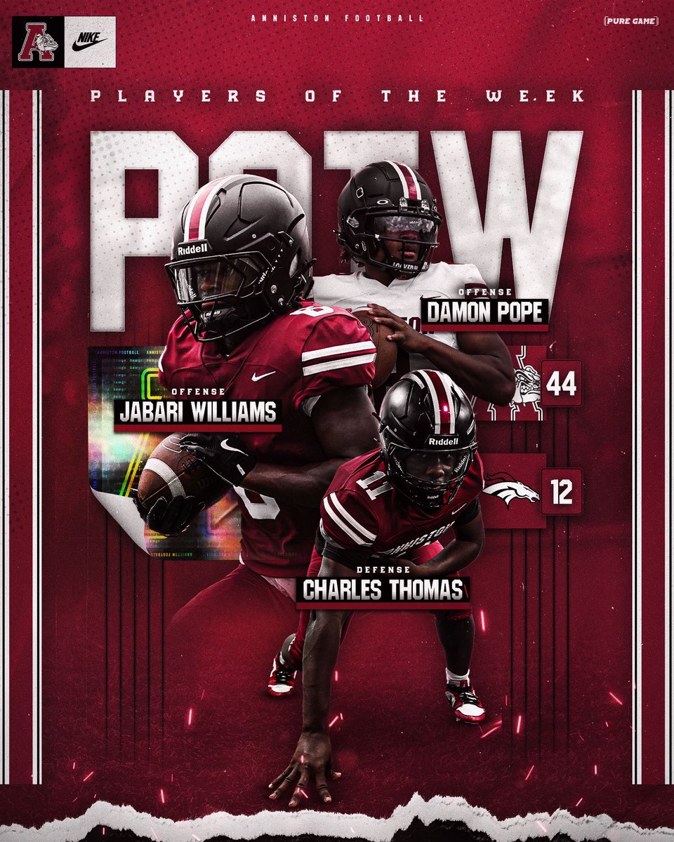 🐶⛓️POTW (Player of the Week) DAWGS vs. Madison Academy HS last week! <a href="/thomas_charles6/">Charles Thomas</a> <a href="/PopeDamon13/">Damon pope</a> <a href="/Jayman_the_1/">Jabari Williams</a> #Dawgson3