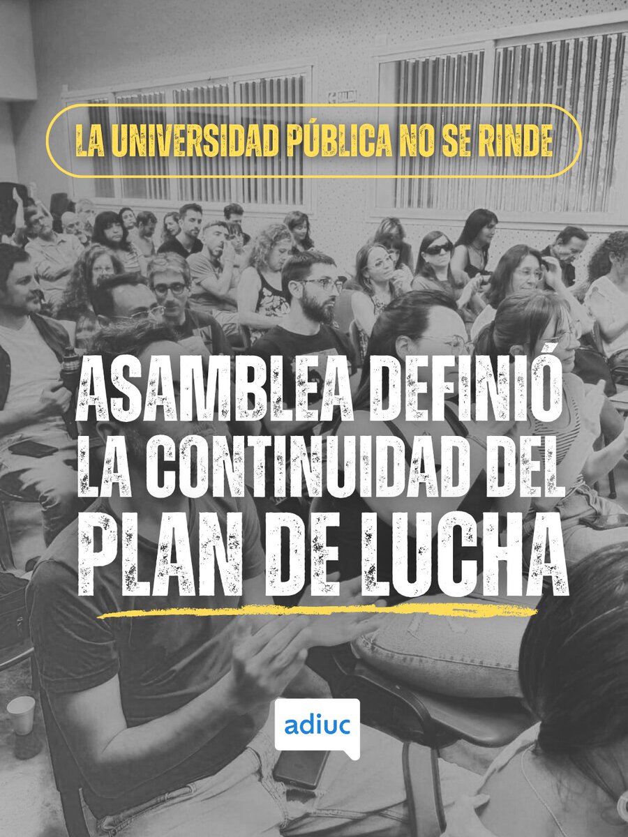 Asamblea de ADIUC definió la continuidad del plan de lucha

Pasaron 45 días desde que la Ley de Financiamiento Universitario quedó firme, y el gobierno insiste en avanzar con un presupuesto para 2026 que ignora la norma.

Resoluciones: adiuc.org.ar/2025/11/17/asa…