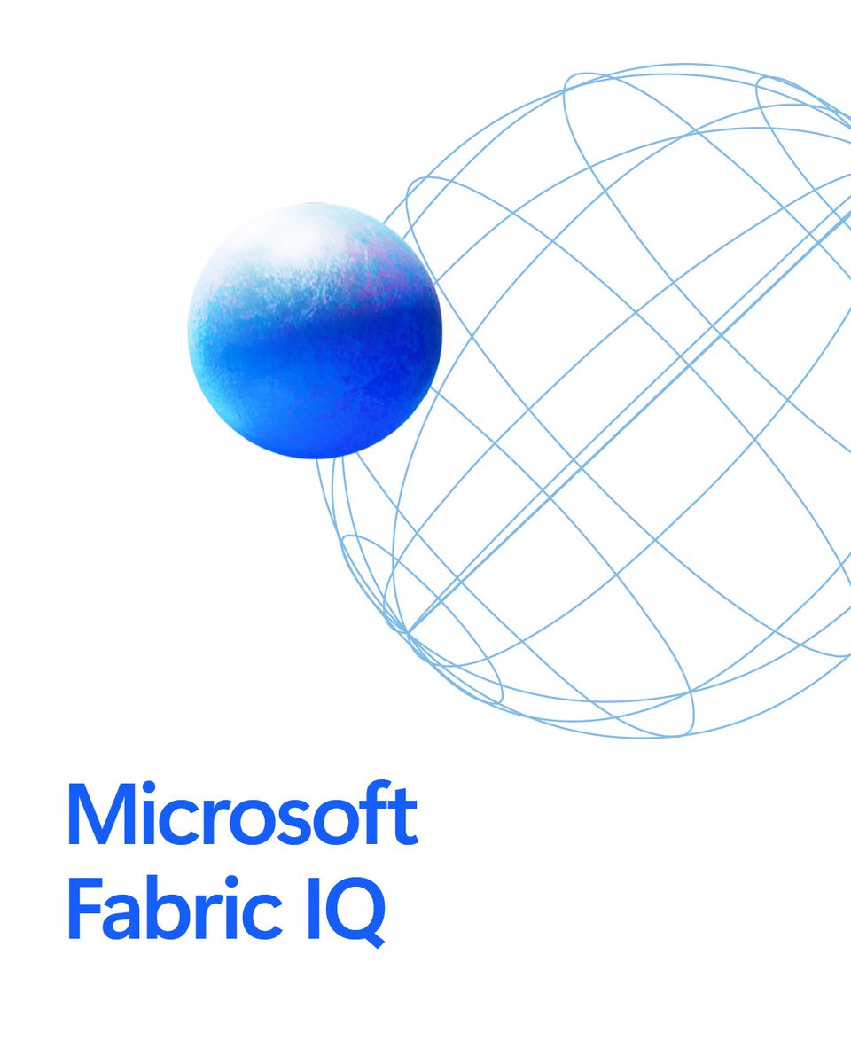 Azure's tweet image. Build agentic experiences and unify data concepts into centralized knowledge.

📣 Introducing Microsoft Fabric IQ: Your business map linking data and actions so agents can reason, act, and continuously learn—and your business can thrive.

Learn more: azure.microsoft.com/en-us/blog/azu……