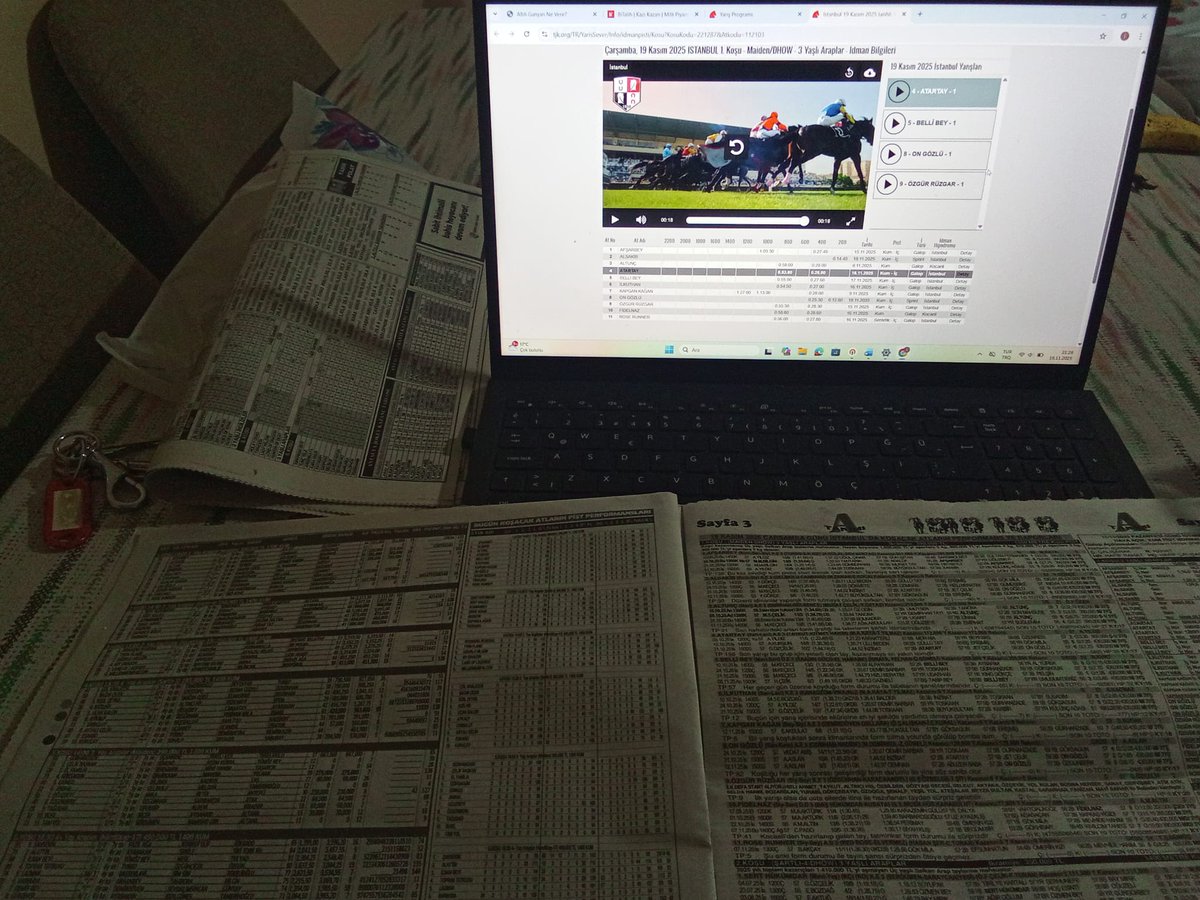 Yarın İstanbul'da yarışlar iç pistte 
Artık idmanlar daha kıymetli 
Herkese iyi dersler dilerim