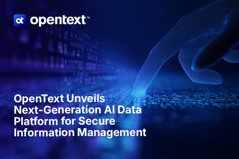 OpenText's tweet image. Introducing OpenText AI Data Platform (AIDP)! ✨ Secure, scalable, and built for the future of enterprise AI. 

This is just one of many innovations we&apos;re revealing at #OpenTextWorld, redefining enterprise intelligence. Learn more in today’s release: bit.ly/3X3yGnt