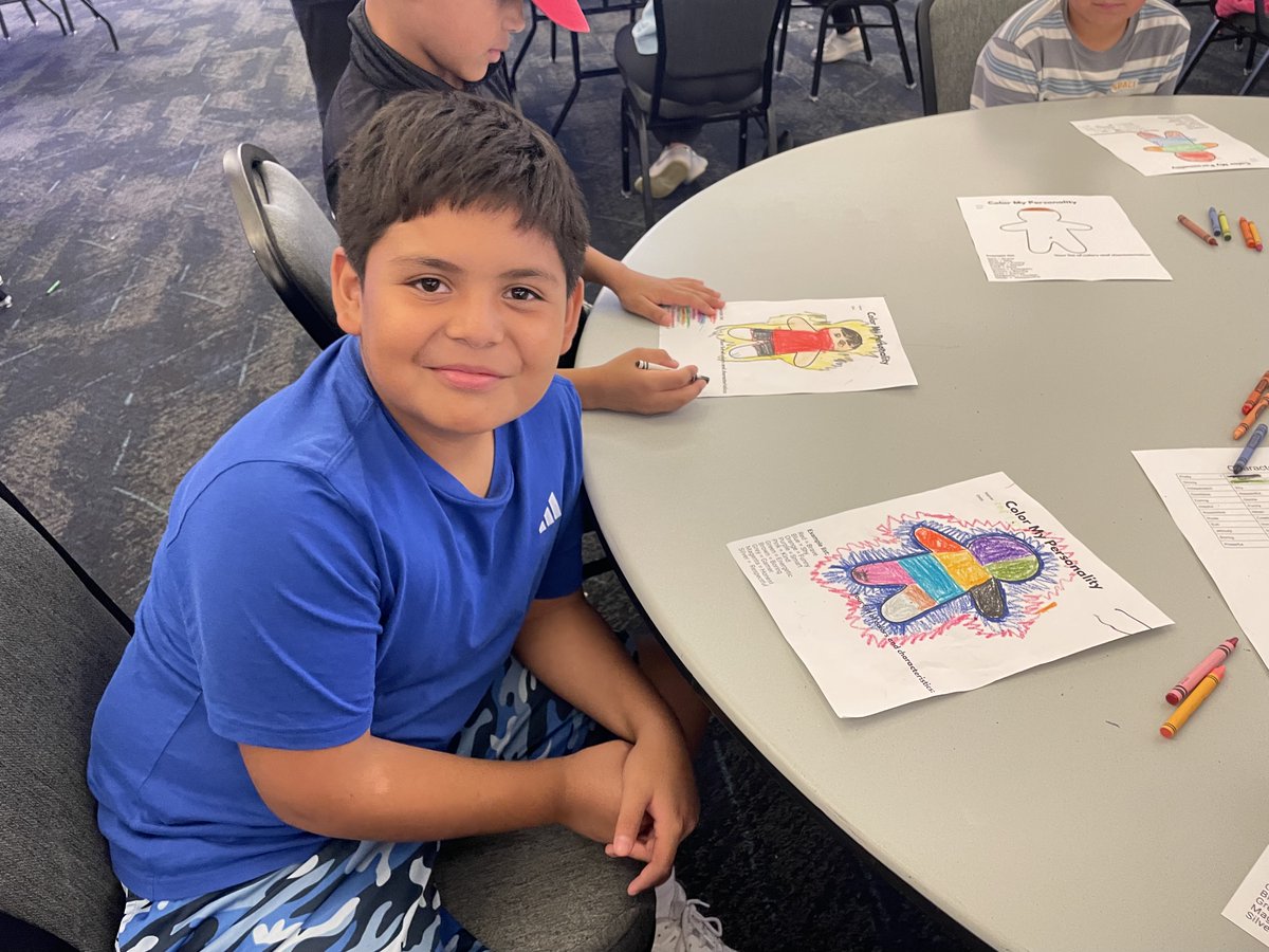 SAVEProgram's tweet image. Here is one of our SAVE AMP students proudly showing off his personality! We love his spunk! We know that art work is definitely going up on the fridge at home 👍