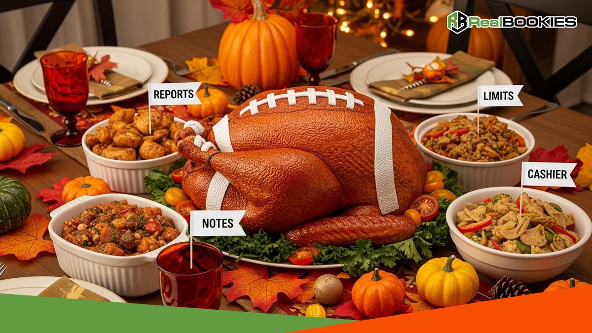 RBPayPerHead's tweet photo. Turnover Pie. Gravy crises. Prime-time drama.
Run your Sunday like your table: organized.
RealBookies helps agents keep it friendly (and calm). 🦃
#Thanksgiving #NFL #AgentLife #RealBookies #RunItSmarter https://t.co/kdsZ4mYBvE