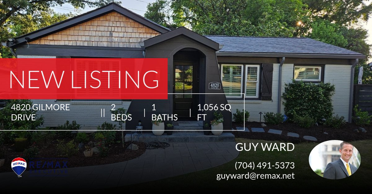 GuyWard's tweet photo. 📍 New Listing 📍 Take a look at this fantastic new property that just hit the market located at 4820 Gilmore Drive in Charlotte. Reach out here or at (704) 491-5373 for more information

Guy Ward https://t.co/O0lFb04w6w https://t.co/WGv8EKy3uO
