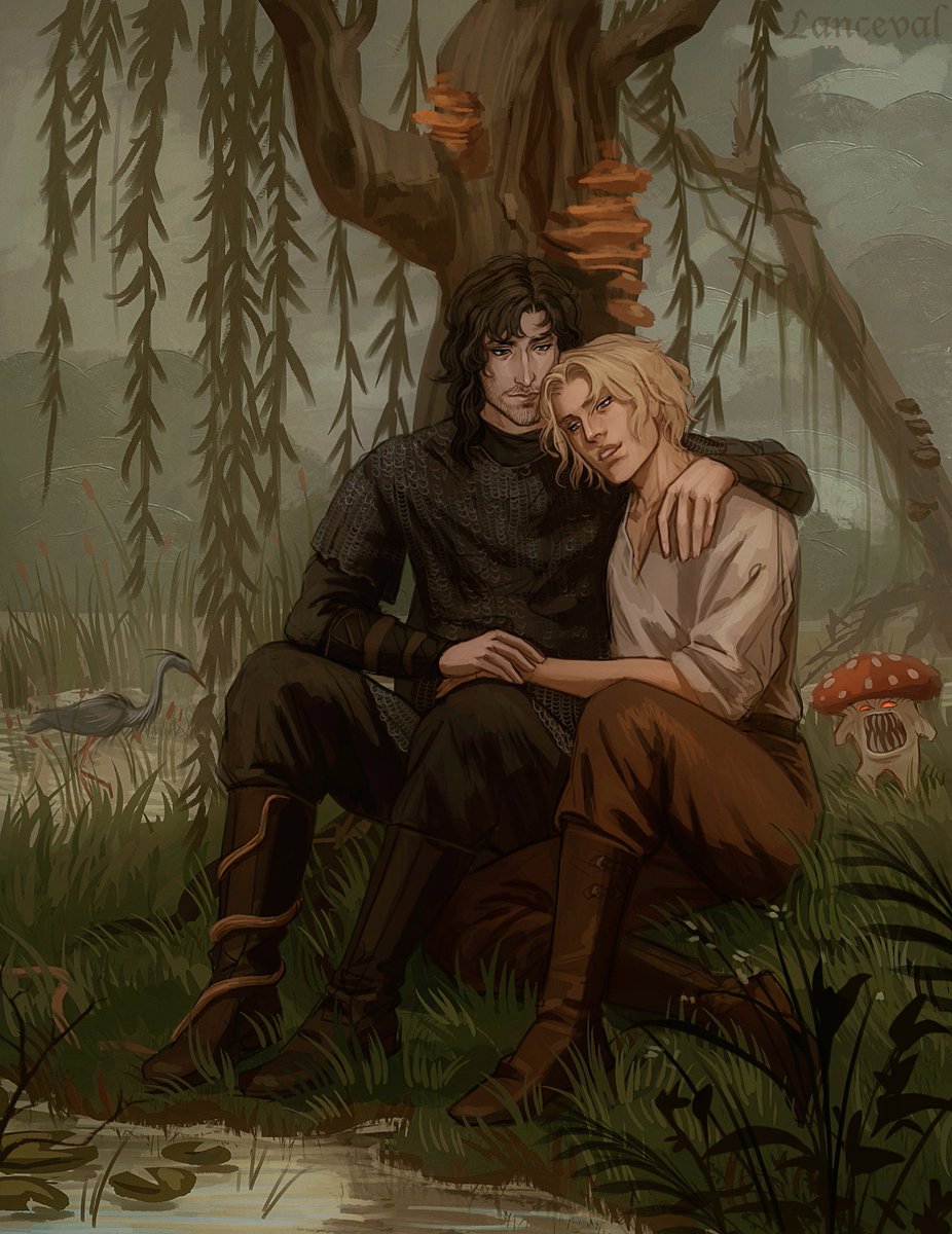 Commissioned sketch for <a href="/SG_Marsh/">Sarah Glenn Marsh 🌈</a> with characters from their book