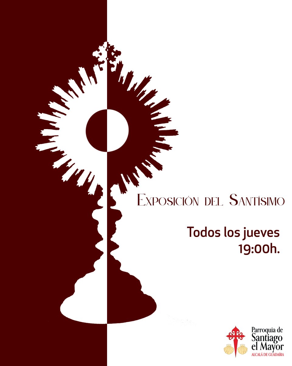 𝐄𝐱𝐩𝐨𝐬𝐢𝐜𝐨́𝐧 𝐝𝐞 𝐒𝐮 𝐃𝐢𝐯𝐢𝐧𝐚 𝐌𝐚𝐣𝐞𝐬𝐭𝐚𝐝 | Hoy, como todos los jueves se expone a Su Divina Majestad en la Capilla Sacramental de 19:00h a 20:00h.