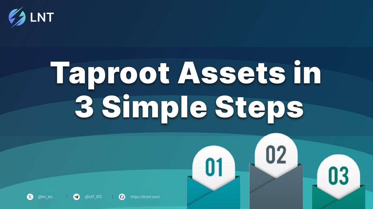 Web3WashaX's tweet image. Bitcoin isn’t just digital gold anymore… it’s turning into a multi-asset, high-speed settlement layer.

Here’s how Taproot Assets are making it happen  in 3 simple steps 👇

#Bitcoin #TaprootAssets #LNT #LightningNetwork #Web3