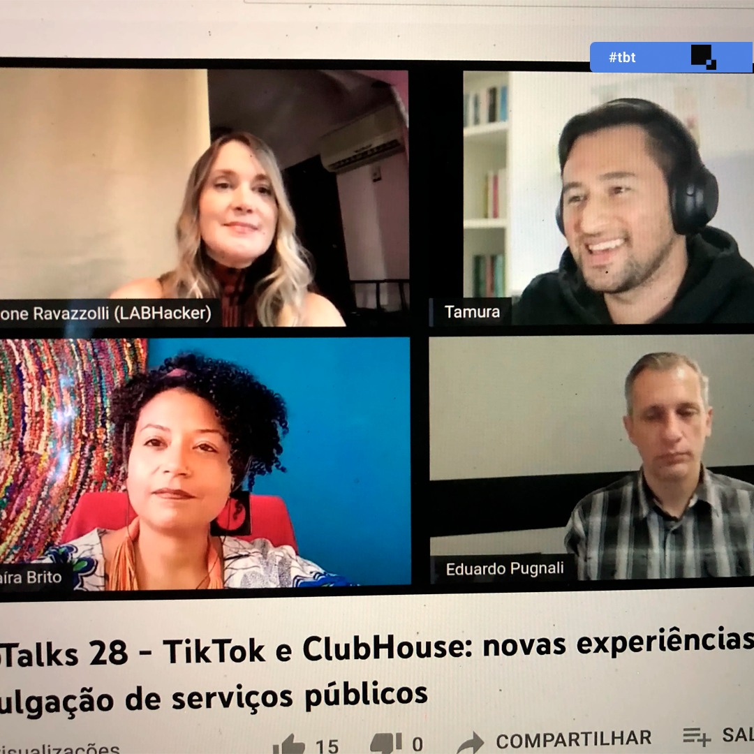 LabHackerCD's tweet image. #Tbt do LAB! Relembrando o LabTalks 28, na pandemia, quando debatemos o uso de TikTok e Clubhouse por órgãos públicos. Participações de André Tamura, Eduardo Pugnali e Maíra Brito. 💡
Muita coisa mudou — já vale uma atualização desse papo! 😉#LABHackerCD #LabTalks