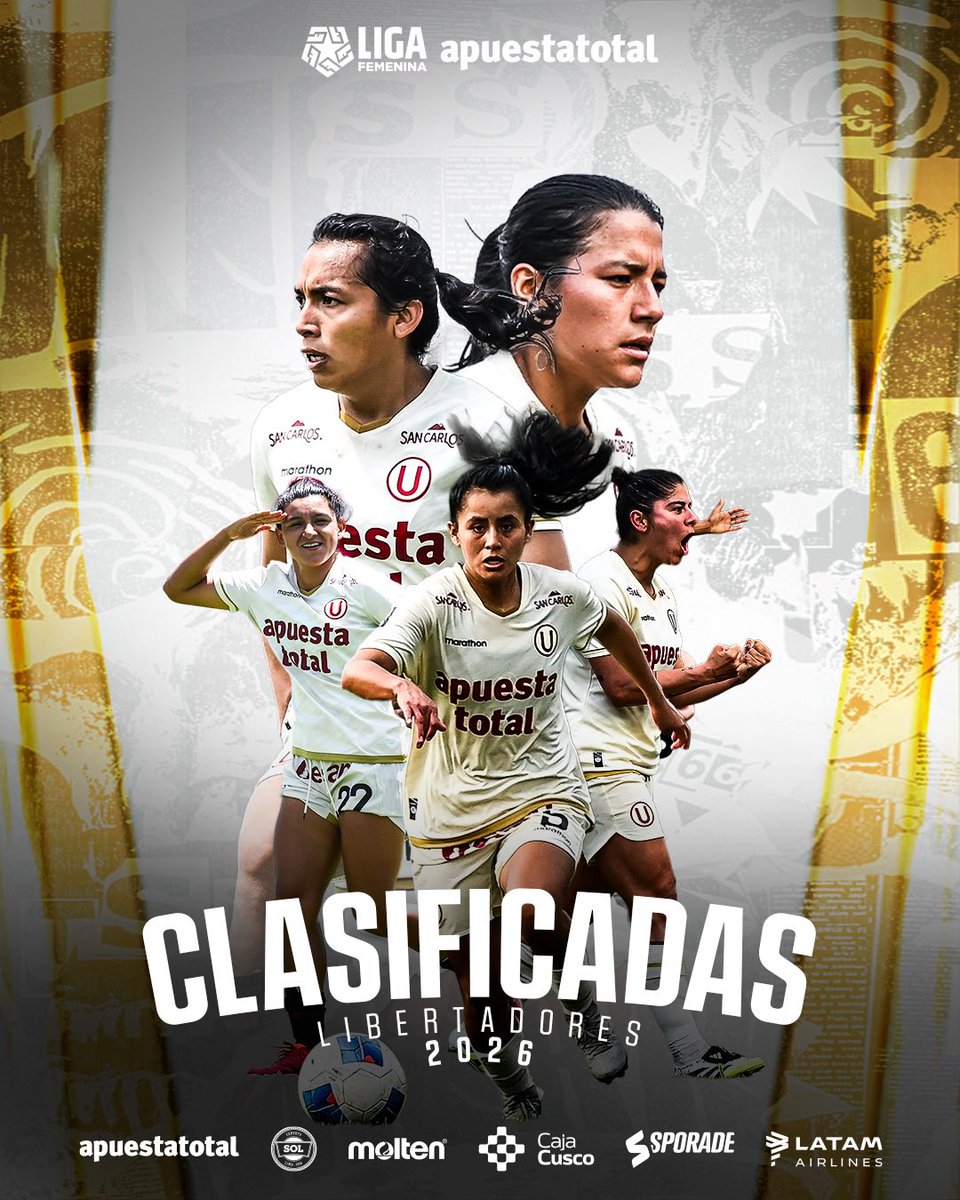 💛𝐔𝐧𝐢𝐯𝐞𝐫𝐬𝐢𝐭𝐚𝐫𝐢𝐨 𝐝𝐞 𝐃𝐞𝐩𝐨𝐫𝐭𝐞𝐬 𝐝𝐢𝐜𝐞 𝐩𝐫𝐞𝐬𝐞𝐧𝐭𝐞 𝐞𝐧 𝐥𝐚 𝐂𝐨𝐩𝐚 𝐋𝐢𝐛𝐞𝐫𝐭𝐚𝐝𝐨𝐫𝐞𝐬 𝟐𝟎𝟐𝟔 🏆🔥

¡Felicitaciones, <a href="/FutFemeninoU/">Fútbol Femenino de Universitario</a> !

#LigaFemeninaApuestaTotal
#LaLigaDeLasGuerreras
