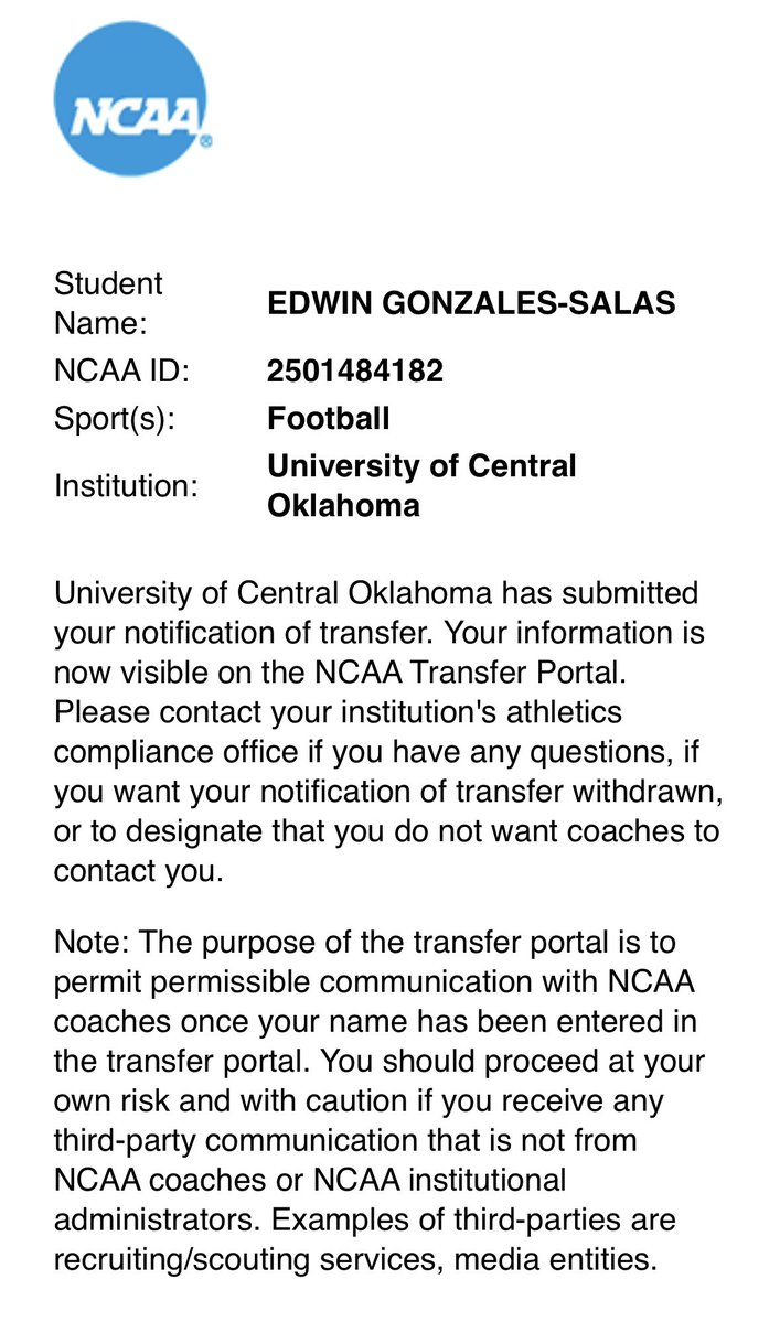 Officially in the Transfer Portal!! 🚨 
6”4|240| DE 
4 years of Eligibility!