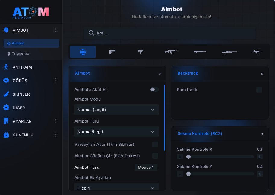 🚀 Atom Premium Yeni Menü Yayında!
1 yıllık geliştirme sonrası modern arayüz, insansı legit aimbot, temiz chams, gelişmiş rage, yeni envanter değiştirici + VAC güvenliği aktif! ⚡🔥

En iyi CS2 hilesi deneyimi için buradayız.

atompremium.com/blog/atom-prem…

#CS2 #cs2hile #AtomPremium