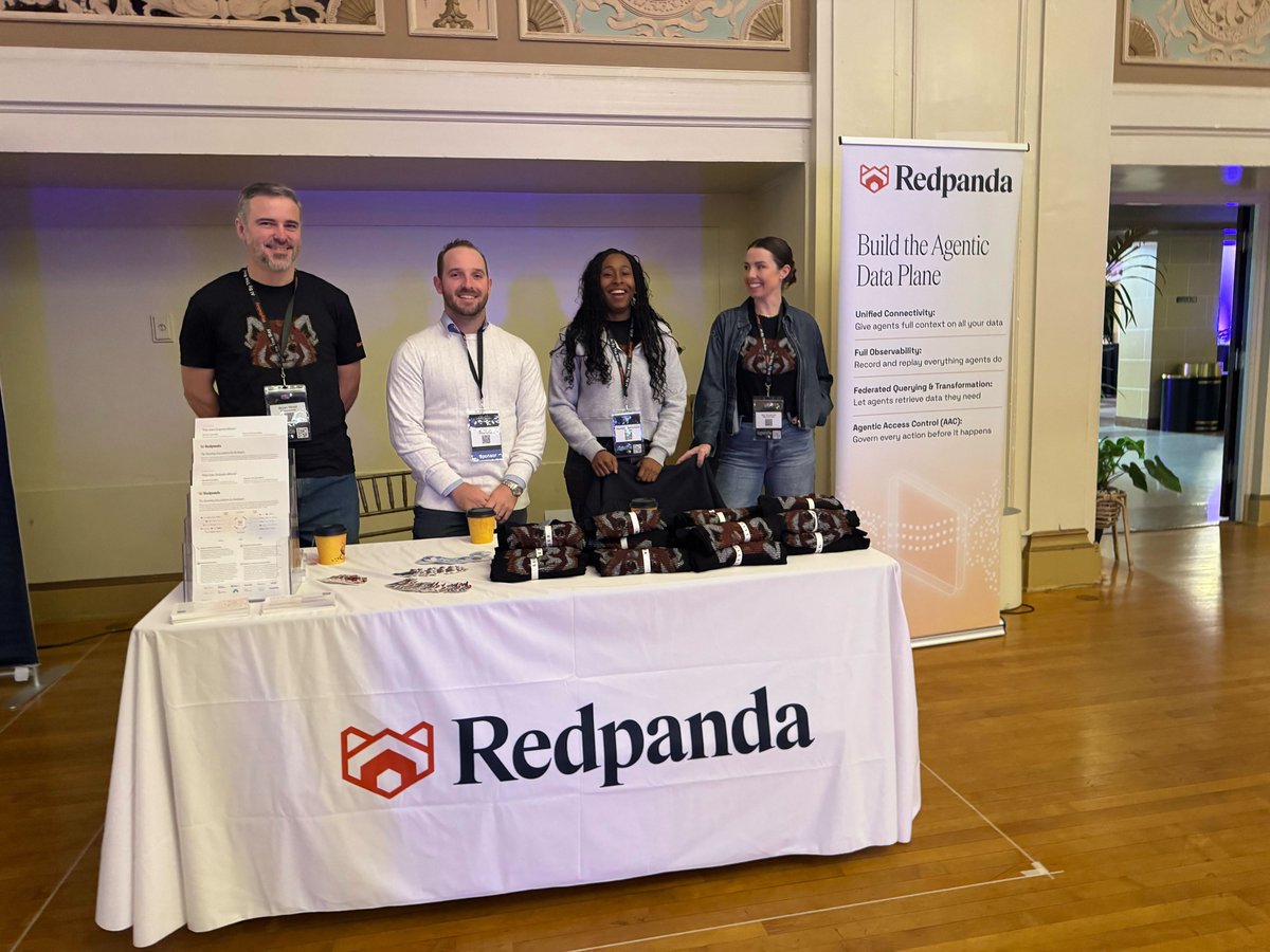 redpandadata's tweet image. 🐾 PANDA SIGHTING: #AIByTheBay (@ScaleByTheBay) in Oakland

Drop by our booth today and tomorrow, and grab one of our cool t-shirts 👀

While you&apos;re there, have a chat about Redpanda&apos;s Agentic Data Plane and #streamingdata with some of our savvy pandas!

Event details:…