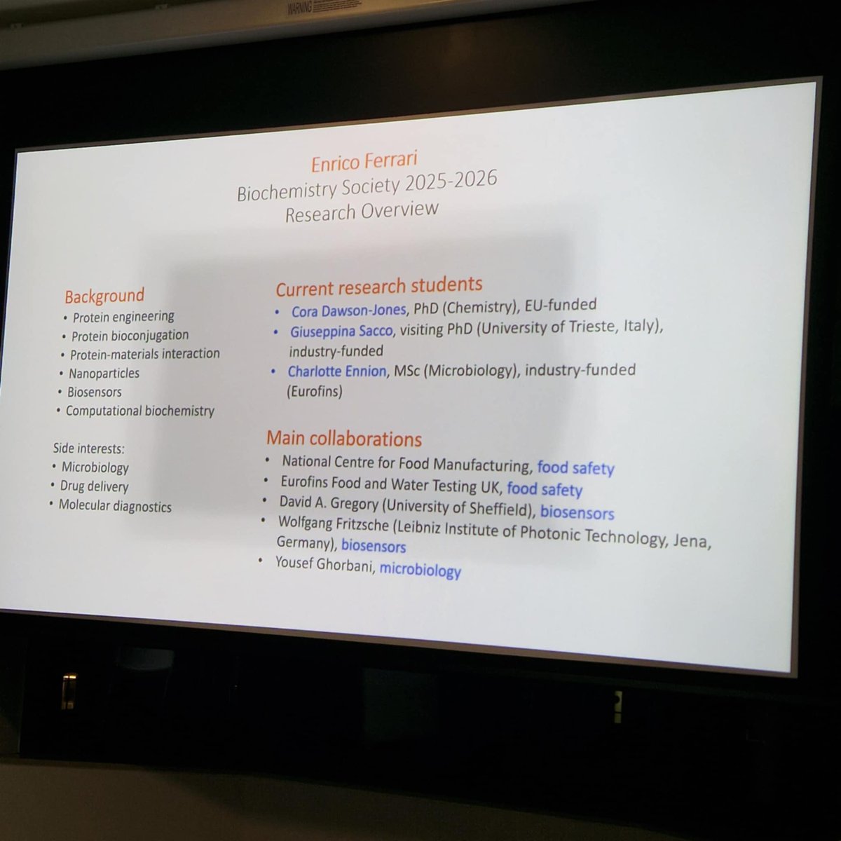 UoLBiochemistry's tweet image. We thank Dr Enrico Ferrari for a thought-provoking talk, offering insights into the future of computational biology 🎓

#GuestLectureSeries #UniversityOfLincoln #BiochemistrySociety #Biotechnology #Nanobiotechnology #Nanomedicine #ProteinEngineering #Nanotechnology #Science