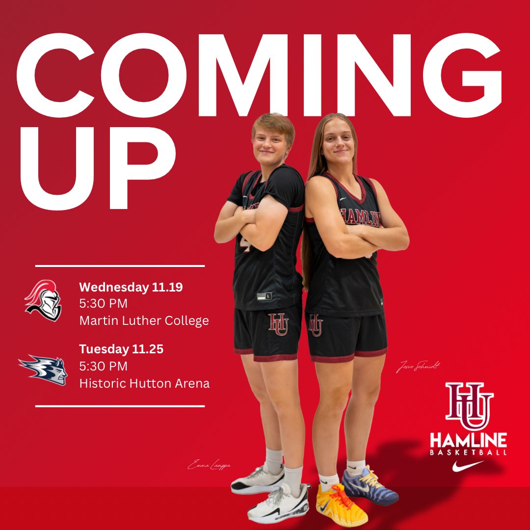 HamlineWBB's tweet image. ✌️more opportunities to compete before Thanksgiving, the first tomorrow night on the road down south! #goHU 🏀