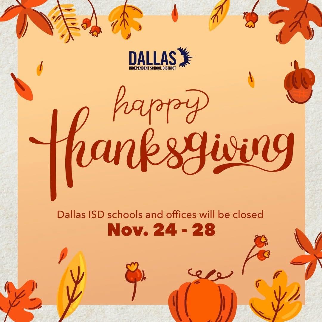 Zaragoza_PL's tweet photo. 🦃 A friendly reminder that there will be NO SCHOOL next week, Nov. 24th - Nov. 28th, for Thanksgiving Break!

As we head into this season of thanks, we want to express our deepest gratitude to our incredible Zaragoza students &amp; families. We will see everyone back on Dec. 1st! https://t.co/mFO0a0PyZS