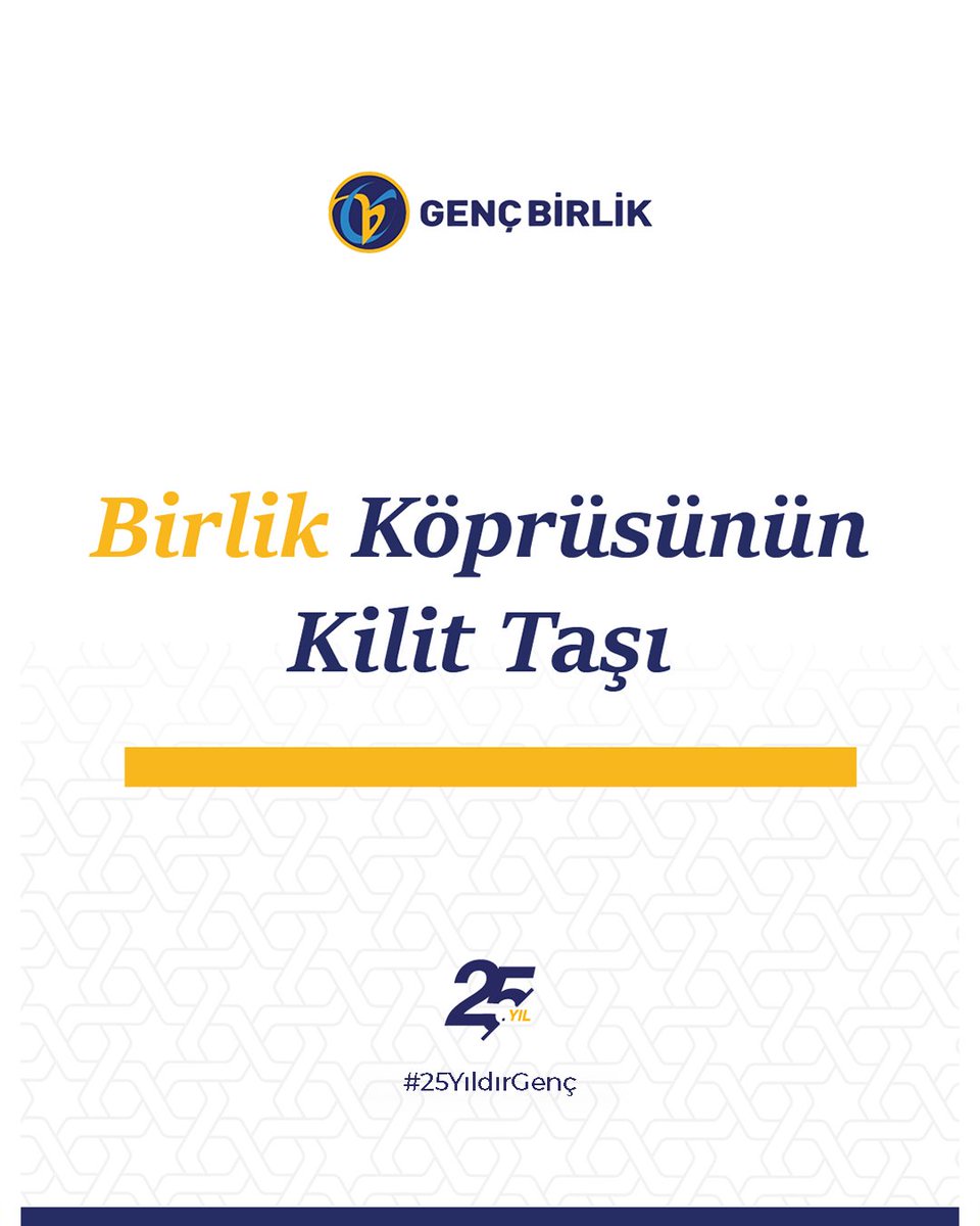 Mâzi-Hâl-İstikbal Dairesinde Birlik Köprüsünün Kilit Taşıyız...

#25YıldırGenç
#GençBirlik25Yaşında