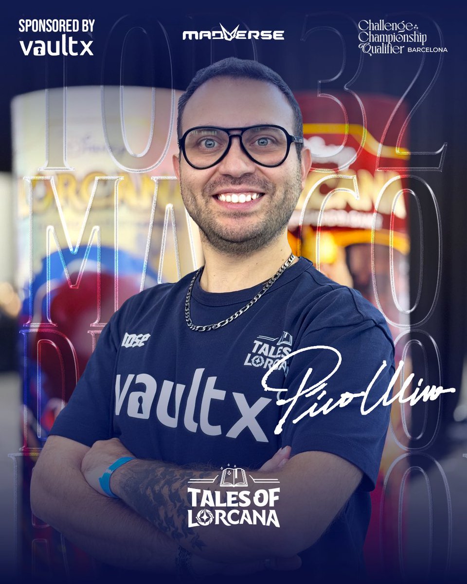 Who said coaches can’t play? 😏
<a href="/del_pivo90/">PivoUlivo</a> finishes in Top 32 with Sapphire-Steel at the Barcelona CCQ.
Huge thanks to <a href="/vaultxhq/">Vault X</a> for the constant support. #DisneyLorcana
