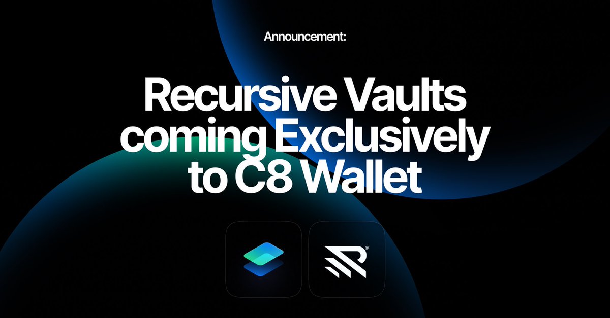 That’s right!

<a href="/Recursive020/">Recursive Systems</a> Vaults coming 🔜 

Exclusively on C8 Wallet. 

Stay tuned for early access.