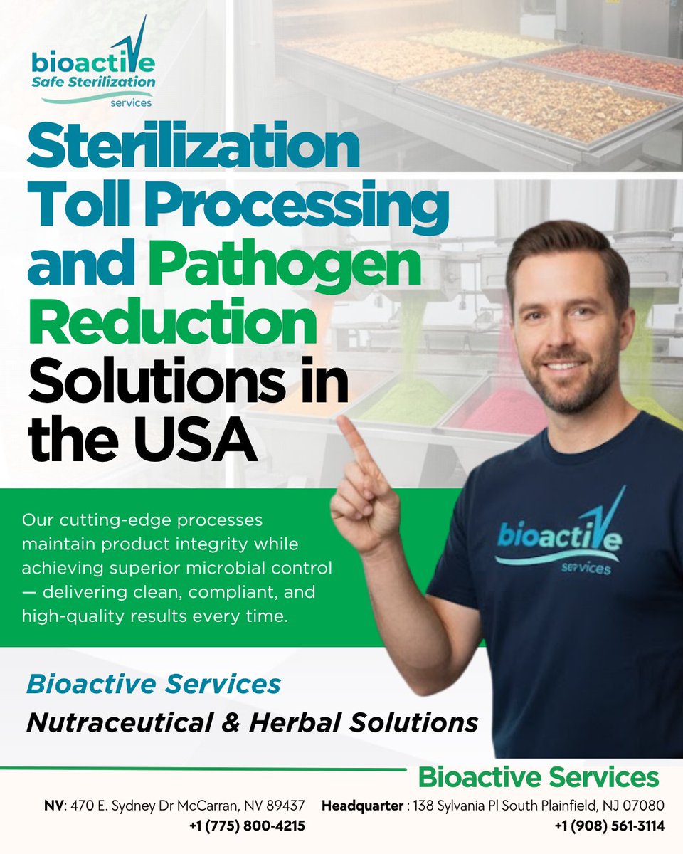 Bioactiveserve's tweet image. Sterilization Toll Processing and Pathogen Reduction Solutions in the USA

👉bioactive-safesterile.com/sterilization-…

🌐bioactive-resources.com
🌐bioactive-safesterile.com

#PathogenReduction #SterilizationServices #TollProcessing #BioactiveServices #SteamSterilization #MicrobialReduction  #USA