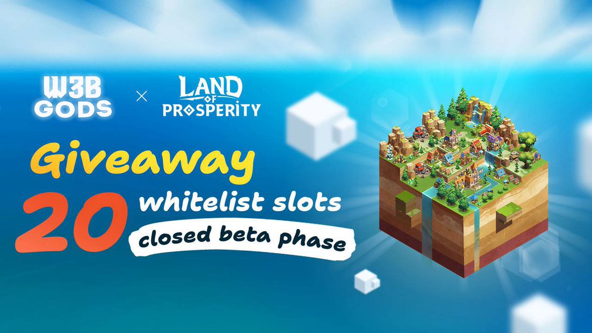 Land of Prosperity WL Giveaway 🏝

All the GODS - Is time to take 1 of 20 WL for Land of Prosperity closed beta thats will start SOON. All the Beta participants after this beta will be able to mint Uncommon/Rare Land Blocks! 2 in 1 - like Early access to beta + wl for FREE MINT