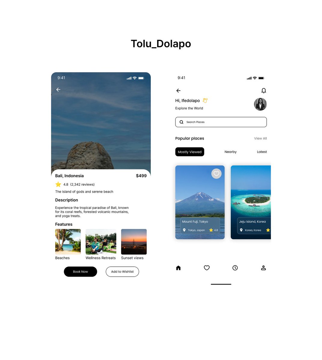 Toluwanimie456's tweet image. Day 18/100 
Designed a destination details screen that turns travel interest into travel action.
Hero image, essentials upfront, bold CTAs.
Bali is calling… would you go? 
#100DayUIChallenge #UIDesign #TravelUI #MobileDesign