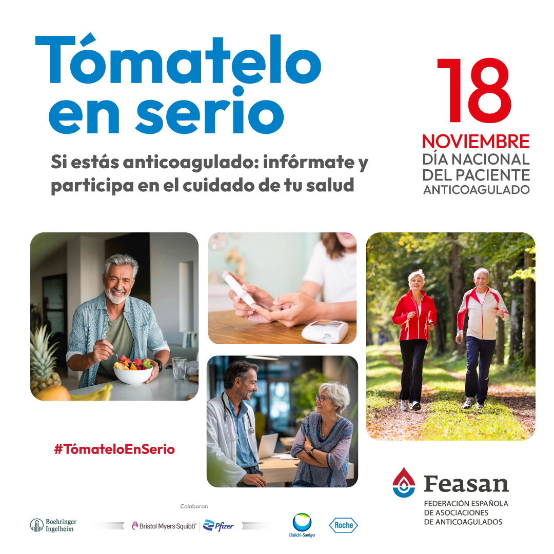 🔴 El #DíaNacionaldelPacienteAnticoagulado, recordamos un mensaje clave: #TómateloEnSerio
➡️Los #anticoagulantes protegen tu vida, pero su eficacia depende de cómo los tomes.
➡️ Una sola dosis olvidada o un mal uso puede dejarte desprotegido.

👉Infórmate y cuida tu tratamiento.