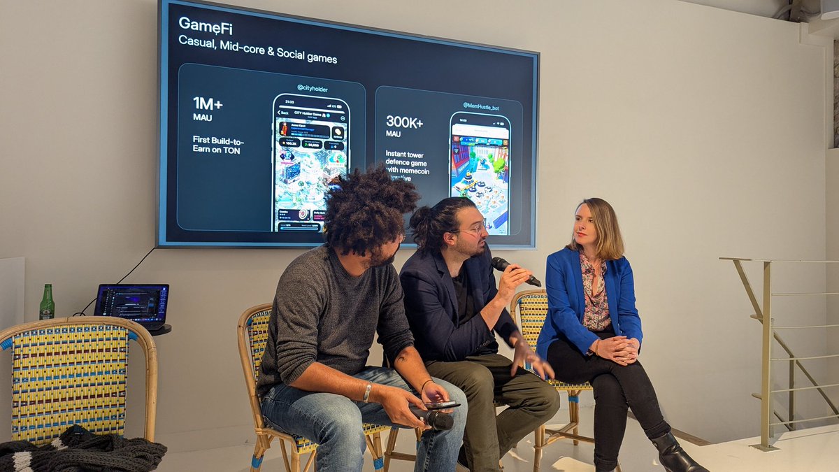 TONEurope's tweet image. 🎮 Live Panel TON Gaming!

Elodie, Head of Product at @dropee_app &amp;amp; Mouffle from @TONBattleground, are live on stage discussing Web3 gaming on @ton_blockchain &amp;amp; @telegram

Some of the topics being covered:

1️⃣ How Dropee integrates AI to boost player engagement and project…